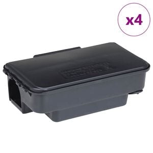 vidaXL Pułapki na myszy 4 szt. Czarne 22x12,5x7,5 cm