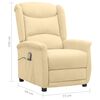 vidaXL Fotel masujący, kremowy, obity mikrofibrą