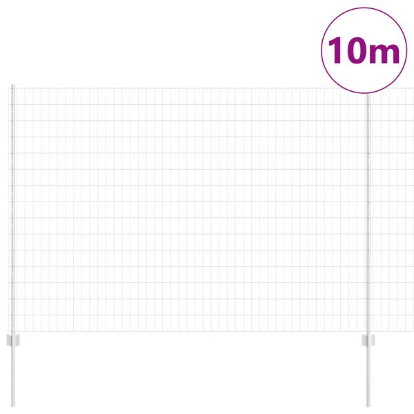 vidaXL Ogrodzenie z słupkiem Srebrny 1,6 x 10 m Stal
