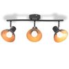 vidaXL Lampa sufitowa na 3 żar&oacute;wki E27, czarno-złota
