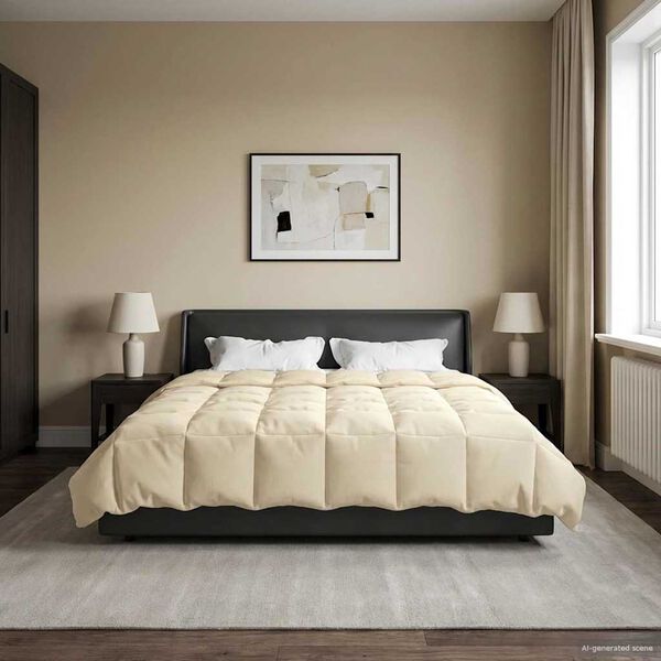 vidaXL Zimowa Kołdra Kwiłtowany Kremowy 220 x 260 cm Mikrofibra