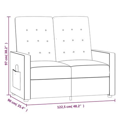 vidaXL 2-os., rozkładany fotel masujący, jasnoszary, obity tkaniną