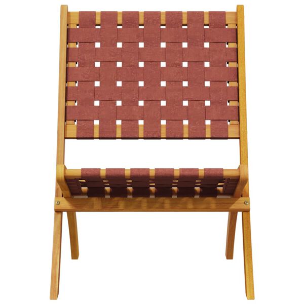 vidaXL Składane krzesła ogrodowe, 2 szt., ze stolikiem, czerwone