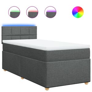 vidaXL Ł&oacute;żko kontynentalne z materacem, ciemnoszara tkanina 80x200 cm