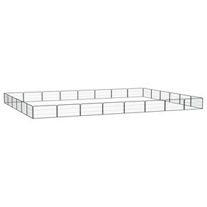vidaXL Kojec dla psa, 28 panele, czarny, 100x50 cm, stal