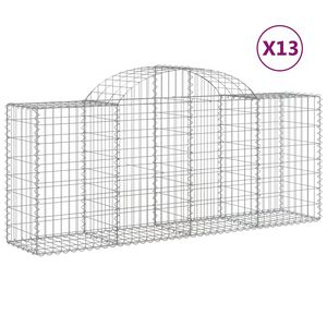 vidaXL Kosze gabionowe, 13 szt, 200x50x80/100 cm, galwanizowane żelazo