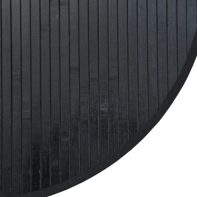 vidaXL Dywan okrągły, czarny, 60 cm, bambusowy