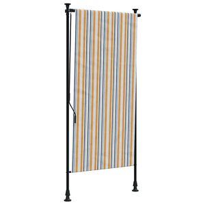 vidaXL Roleta zewnętrzna, ż&oacute;łto-biała, 100x270 cm, tkanina i stal