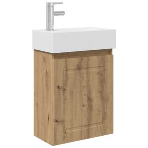 vidaXL Jednostka toaletowa z kranem Dąb artisan 45,5 x 22,5 x 84 cm