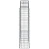 vidaXL Kosze gabionowe, 40 szt, 200x50x160/180cm, galwanizowane żelazo