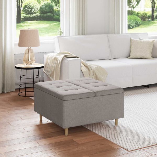 vidaXL Stołek guzikowy z poduszką Ciemnoszary 80 x 80 x 45 cm tkanina