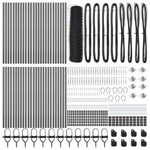 vidaXL Słupek ogrodzeniowy. Szary 100 x 0,4 m (siatka 50 mm)