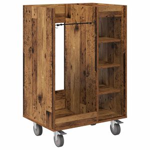 vidaXL Szafka golfowa z kołem Gładki Stare drewno 65 x 45 x 98 cm