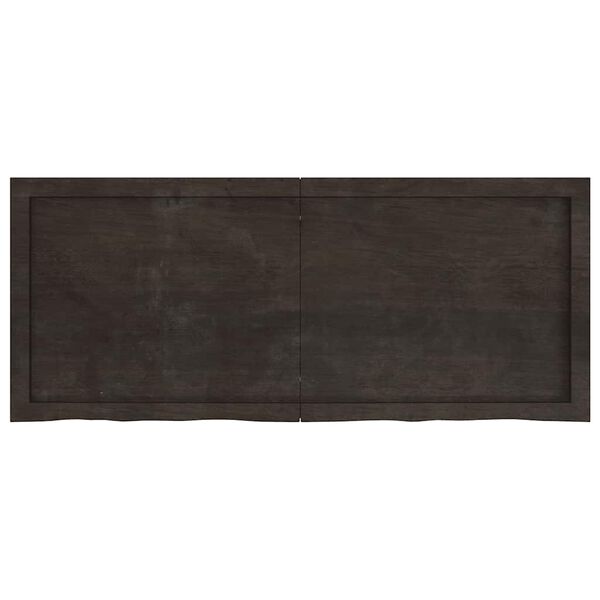 vidaXL Blat do łazienki, ciemnobrązowy, 120x50x(2-4) cm, lite drewno