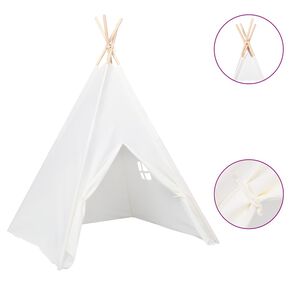 vidaXL Biały namiot dziecięcy tipi, z torbą, peach skin, 120x120x150cm
