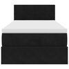 vidaXL Rama ł&oacute;żka otomana z materacem, czarna, 100x200 cm, aksamit