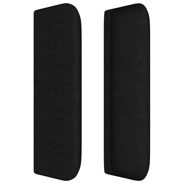 vidaXL Zagł&oacute;wek uszak, czarny, 163x16x78/88 cm, tkanina