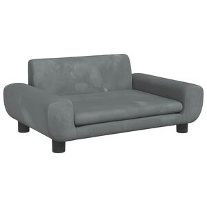 vidaXL Sofa dla dzieci, ciemnoszara, 70x45x33 cm, aksamit