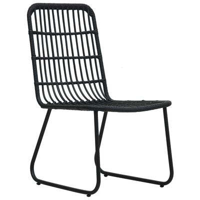 vidaXL Krzesła ogrodowe, 2 szt., polirattan, czarne
