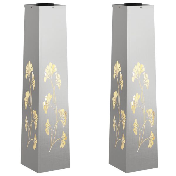 vidaXL Słoneczna LED lampa na ścieżkę 2 pcs Stal nierdzewna