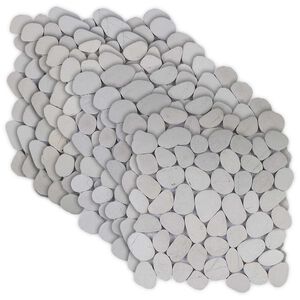 vidaXL Płytki Pebble Biały 30 x 30 cm Kamień rzeczny