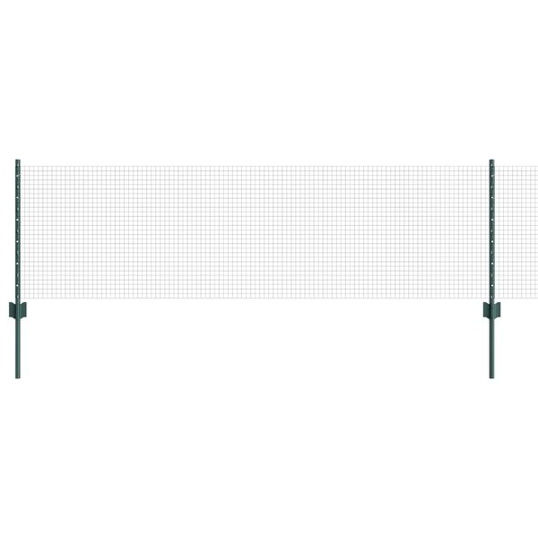vidaXL Ogrodzenie z słupkiem Zielony 0,6 x 10 m Stal i PVC
