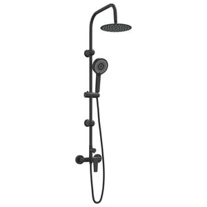 vidaXL System Prysznicowy Czarny Stal nierdzewna 21 x 48 x 112 cm