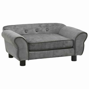 vidaXL Sofa dla psa, ciemnoszara, 72x45x30 cm, pluszowa