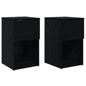 vidaXL Szafka pod ł&oacute;żko 2 szt. Czarny dąb 29 x 31,5 x 49 cm