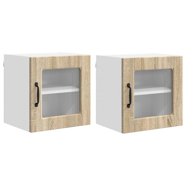 vidaXL Szafka kuchenna z p&oacute;łką 2 pcs Dąb Sonoma 40 x 31 x 40 cm