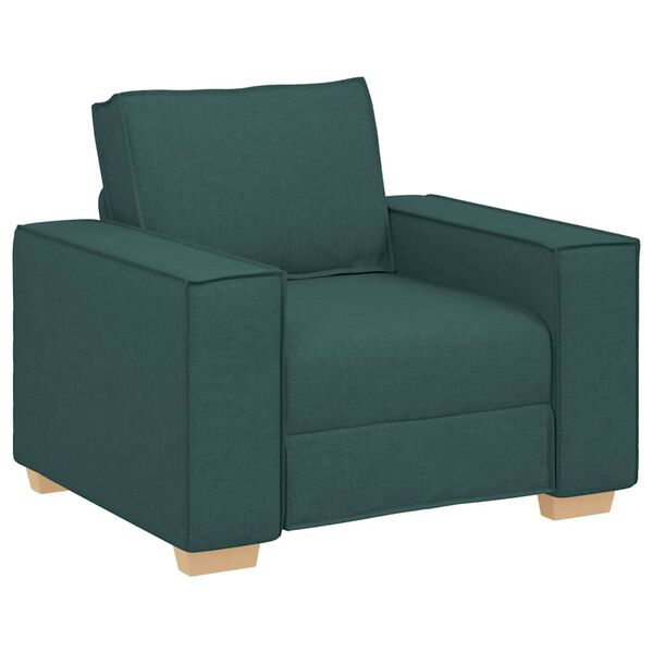 vidaXL Sofa 3 pcs Ciemna zieleń 220 x 80 x 84 cm Tkanina lniana