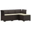 vidaXL Sofa ogrodowa dla 4 os&oacute;b z poduszkami w stylu rattanowym PP