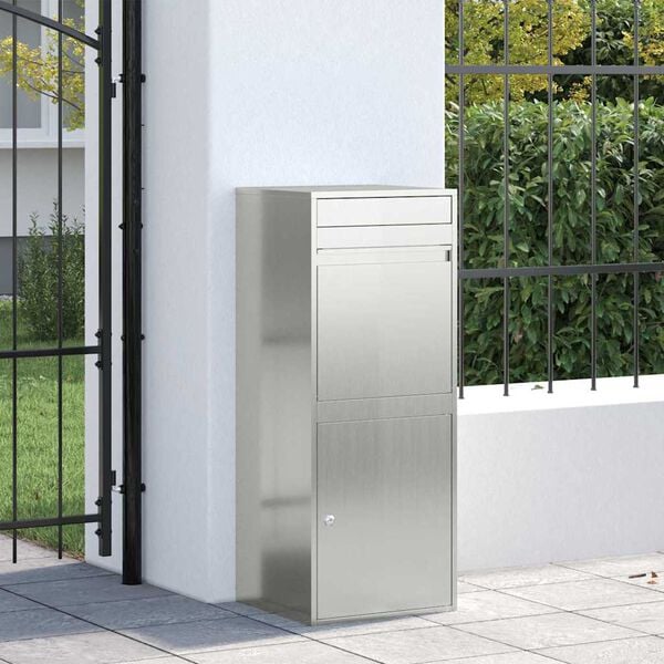 vidaXL Skrzynka na przesyłki z przechowywaniem Czarny 41 x 38 x 103 cm