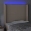 vidaXL Zagł&oacute;wek do ł&oacute;żka z LED, cappuccino, 103x16x118/128cm, ekosk&oacute;ra