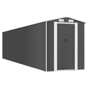 vidaXL Szopa ogrodowa, antracytowa, 192x855x223 cm, stal galwanizowana