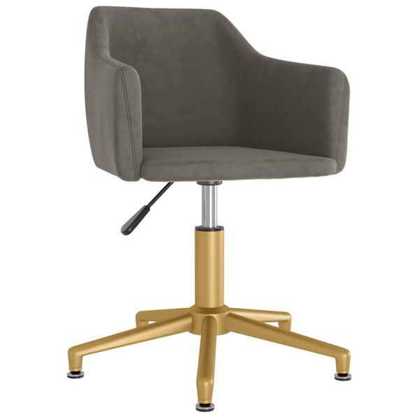 vidaXL Obrotowe krzesła stołowe, 4 szt., ciemnoszare, obite aksamitem