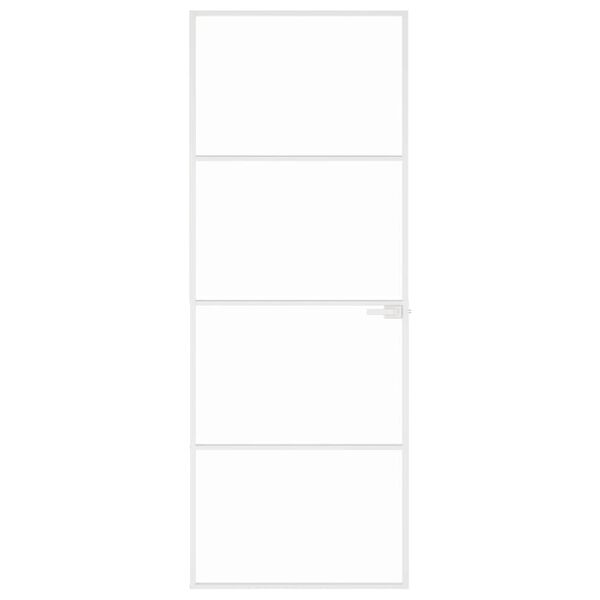 vidaXL Drzwi wewnętrzne, białe, 76x201,5 cm, szkło i aluminium