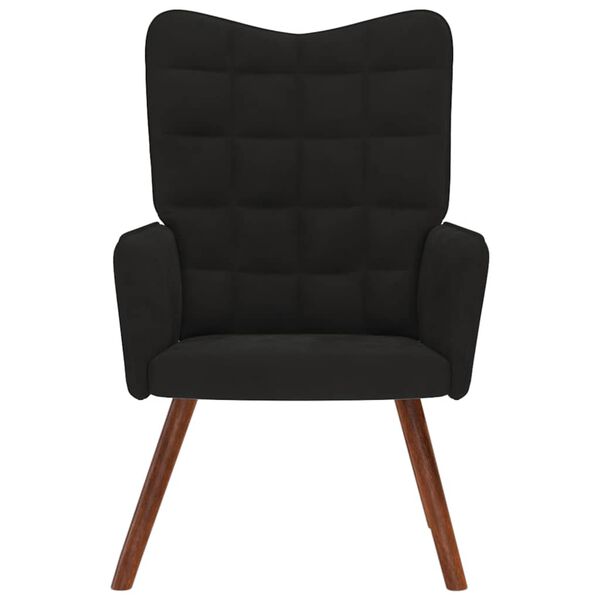 vidaXL Fotel, czarny, obity aksamitem