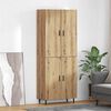 vidaXL Highboard 2 pcs Dąb rzemieślniczy Drewno inżynieryjne i szkło