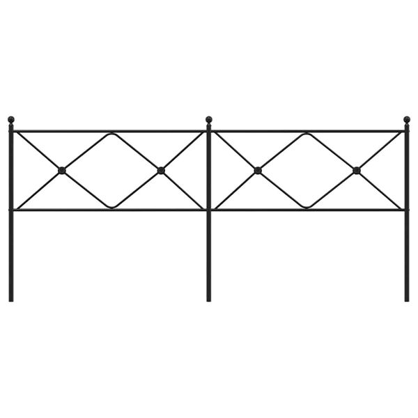 vidaXL Metalowe wymienne wezgłowie, czarne, 200 cm