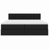 vidaXL Ł&oacute;żko z miejscem na przechowywanie i LED Czarny 200 x 200 cm