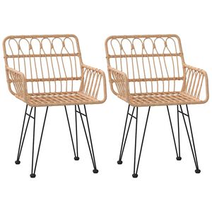 vidaXL Krzesła ogrodowe, 2 szt., 56x64x80 cm, rattan PE