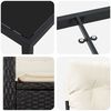 vidaXL Zestaw do jadalni w ogrodzie z poduszką 5 pcs Czarny polirattan