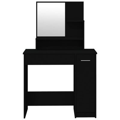 vidaXL Toaletka z lustrem, czarna, 86,5x35x136 cm