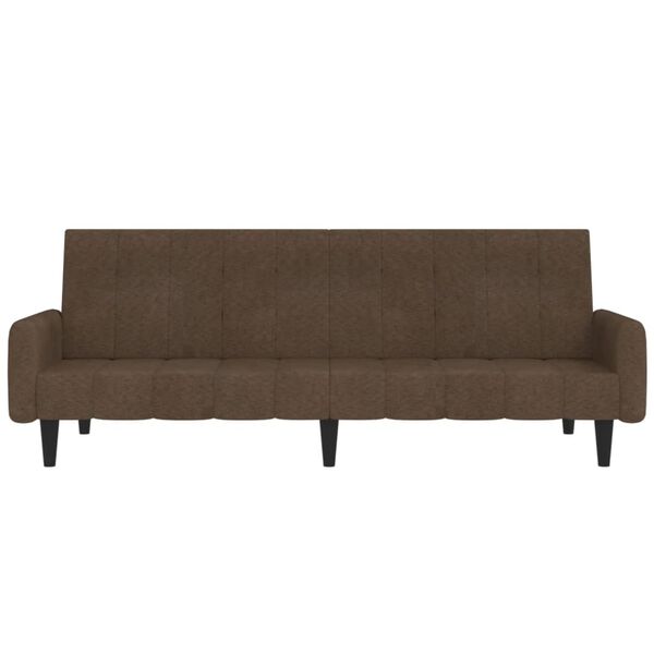 vidaXL 2- osobowa sofa rozkładana, brązowa, obita mikrofibrą
