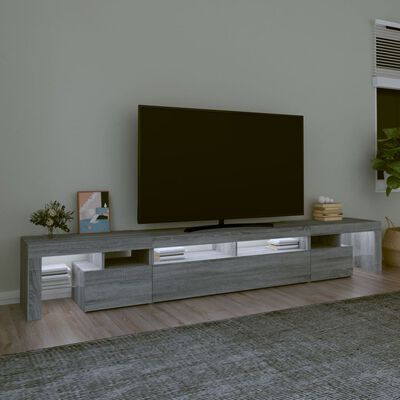 vidaXL Szafka pod TV z oświetleniem LED szary dąb sonoma 260x36,5x40cm