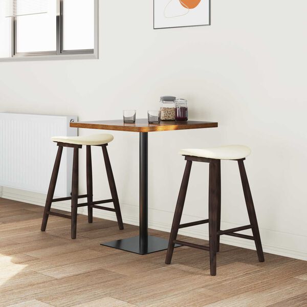 vidaXL Krzesła jadalne 2 pcs Jasny Brąz 46 x 37 x 63 cm Drewno Gumowe