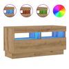 vidaXL Szafka pod TV z oświetleniem LED, dąb artisan, 80x35x40 cm