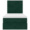 vidaXL Rama ł&oacute;żka otomana z materacami, zielona, 80x200 cm, aksamit