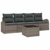 vidaXL Zestaw Sof na Ogr&oacute;d 5 pcs 4-Seater Szary polirattan